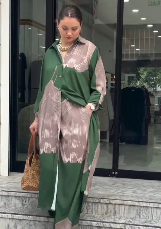 Digital Leaf Charm Premium Co Ord Set