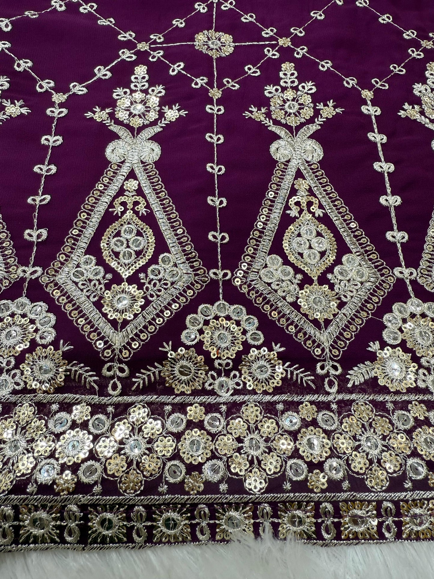 Fabulous Georgette Wine Color Sharara Suit