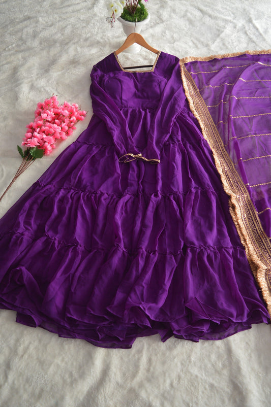 Steal the spotlight in this 16-meter flair ruffle gown