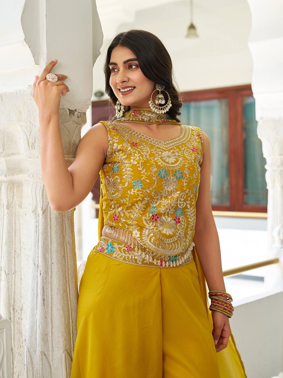 Designer blouse Plazzo & Dupatta pair