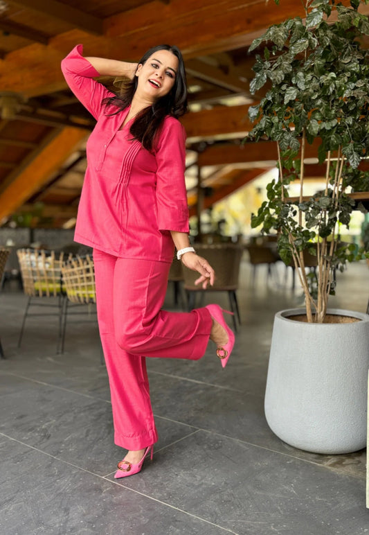 Pink Cotton Cord Set