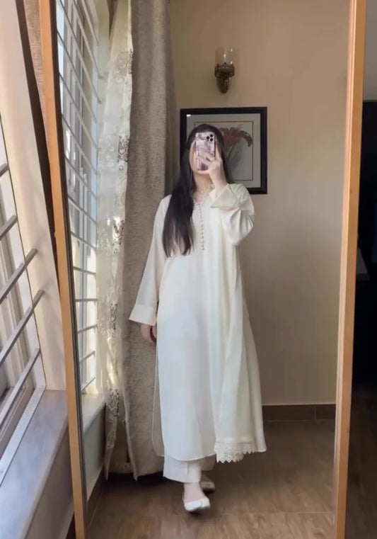 MD Pakistani Kurta Pent with Chiffon Dupatta Set