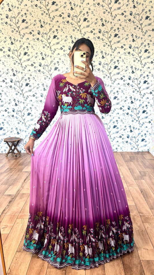 Introducing our Elegant Wine & Pink Shaded Dress