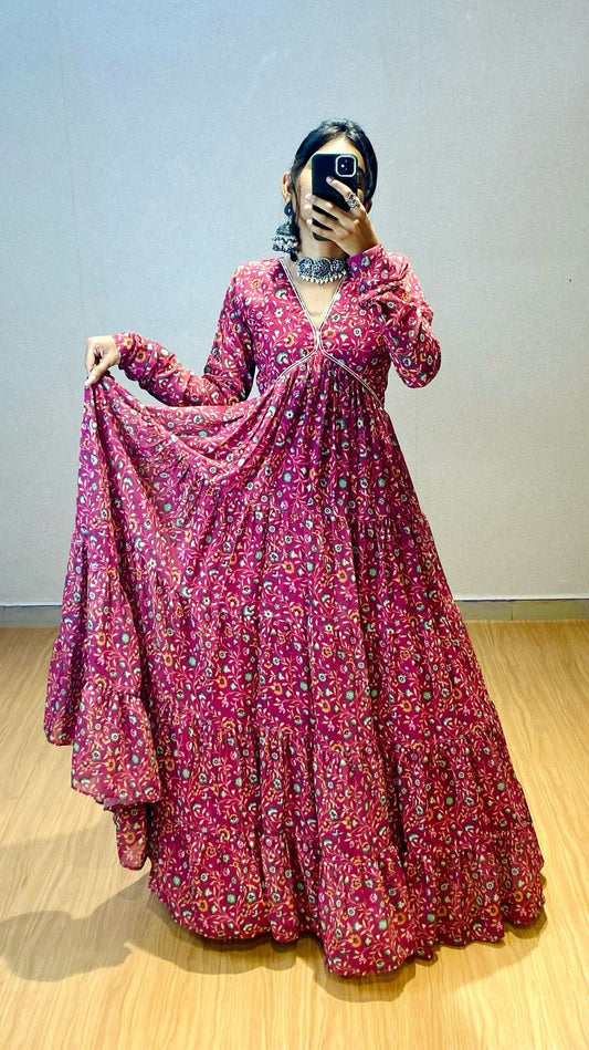 Fusing of ethinic and modern style, our stylish floral colorful dress