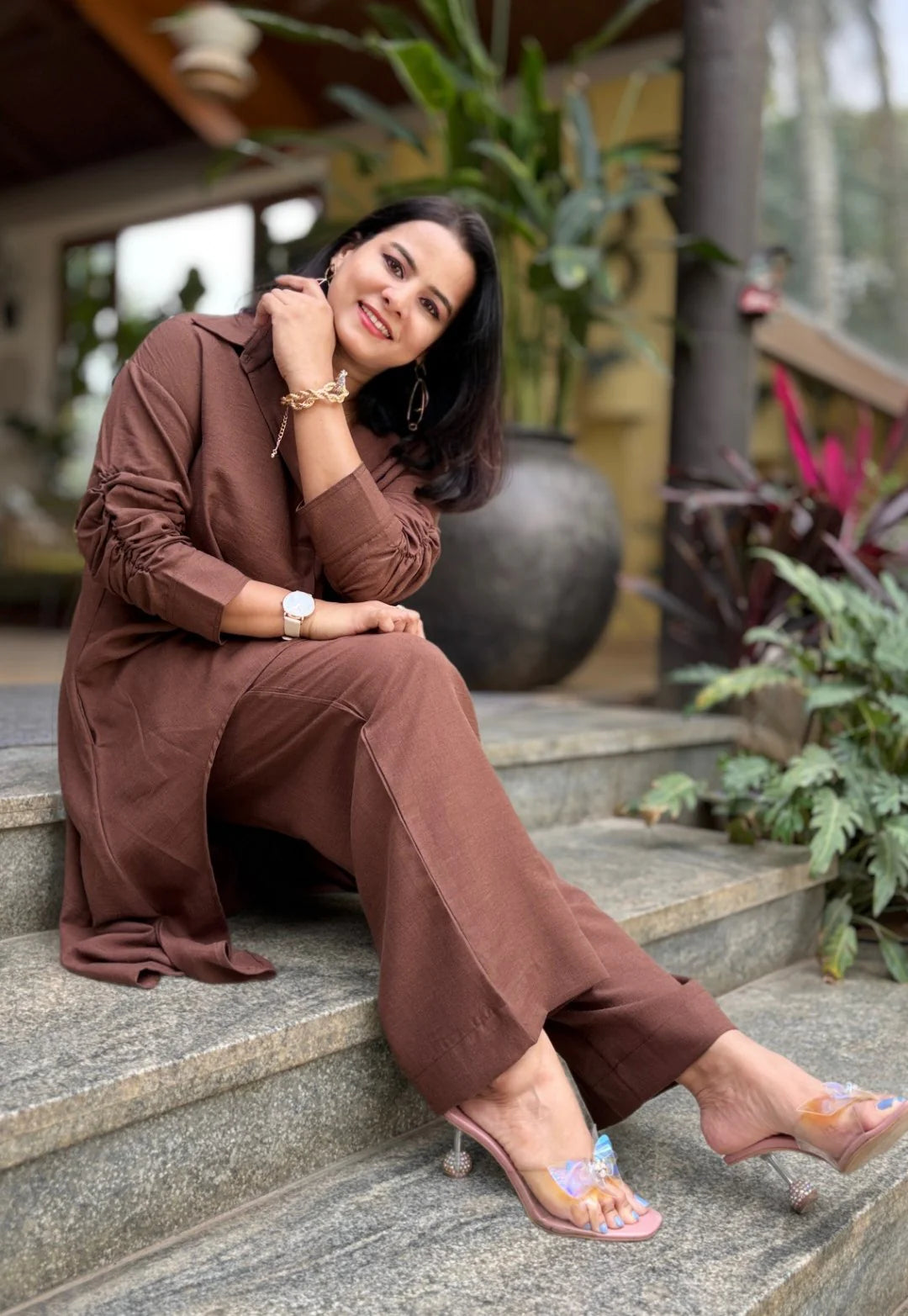 Brown Cotton Cord Set