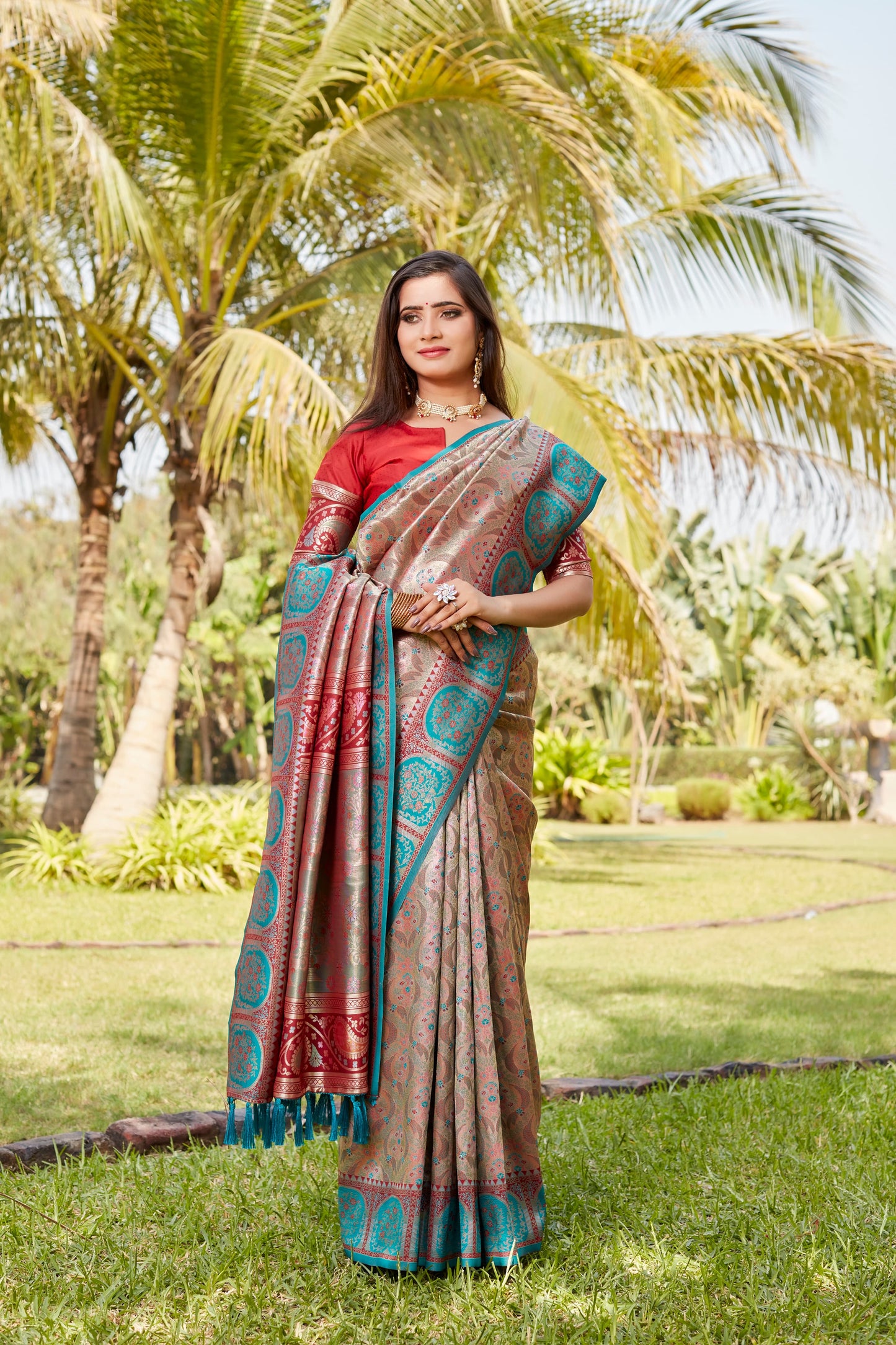 Embellished Kanjivaram Soft Silk Red Color Saree