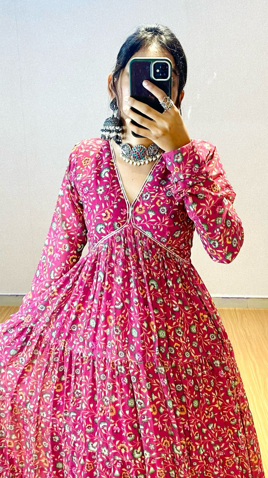 Fusing of ethinic and modern style, our stylish floral colorful dress