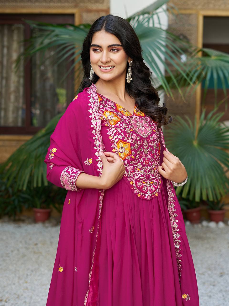 Launching New Festival Long Gown & Heavy Dupatta