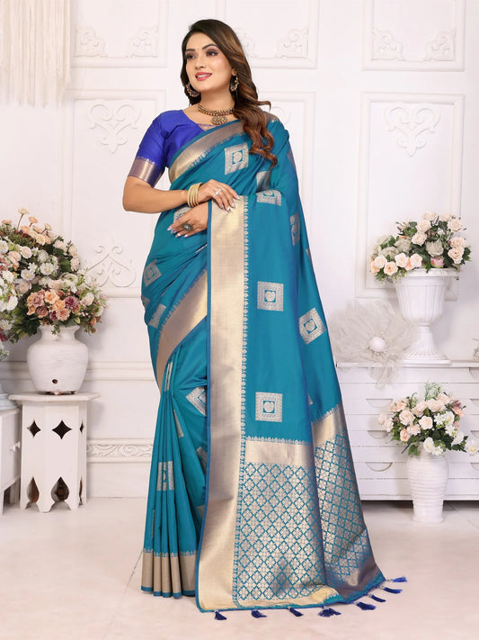 Attractive Soft Silk Blue Color Saree