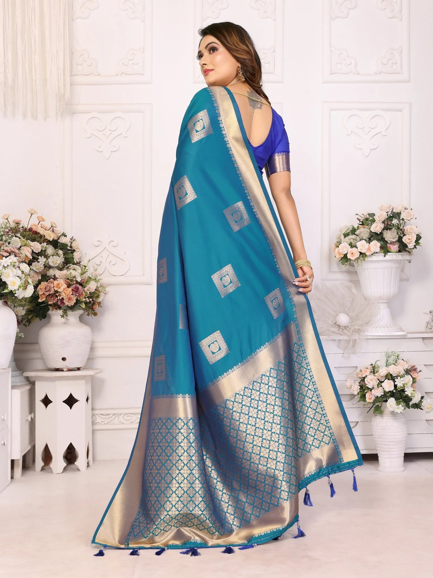 Attractive Soft Silk Blue Color Saree
