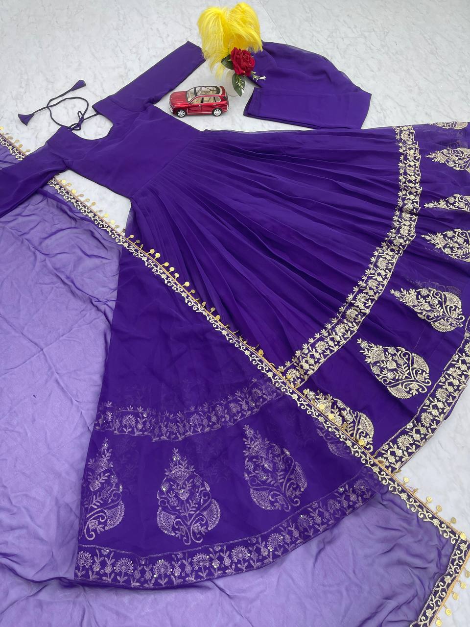 Purple Color Sequence Work Amazing Anarkali Gown