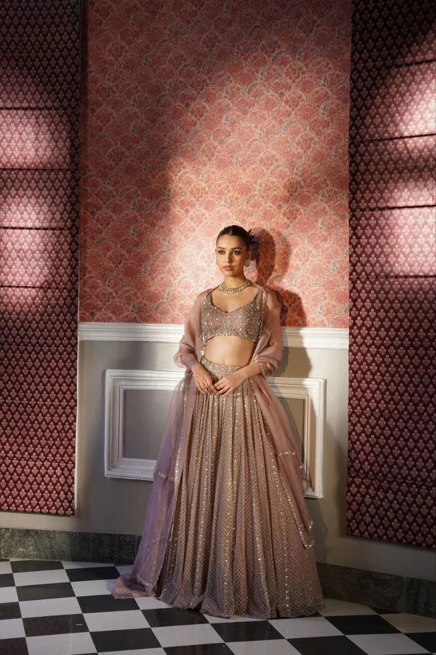 Marriage Special Heavy Work Peach Color Lehenga Choli