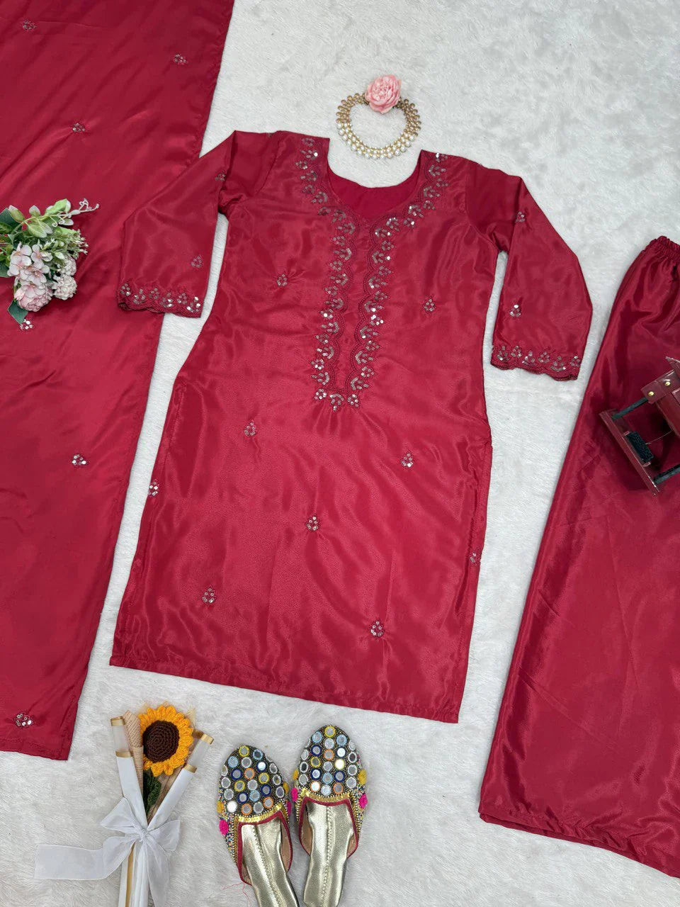 Beautiful Sequence Work Pink Color Salwar Suit