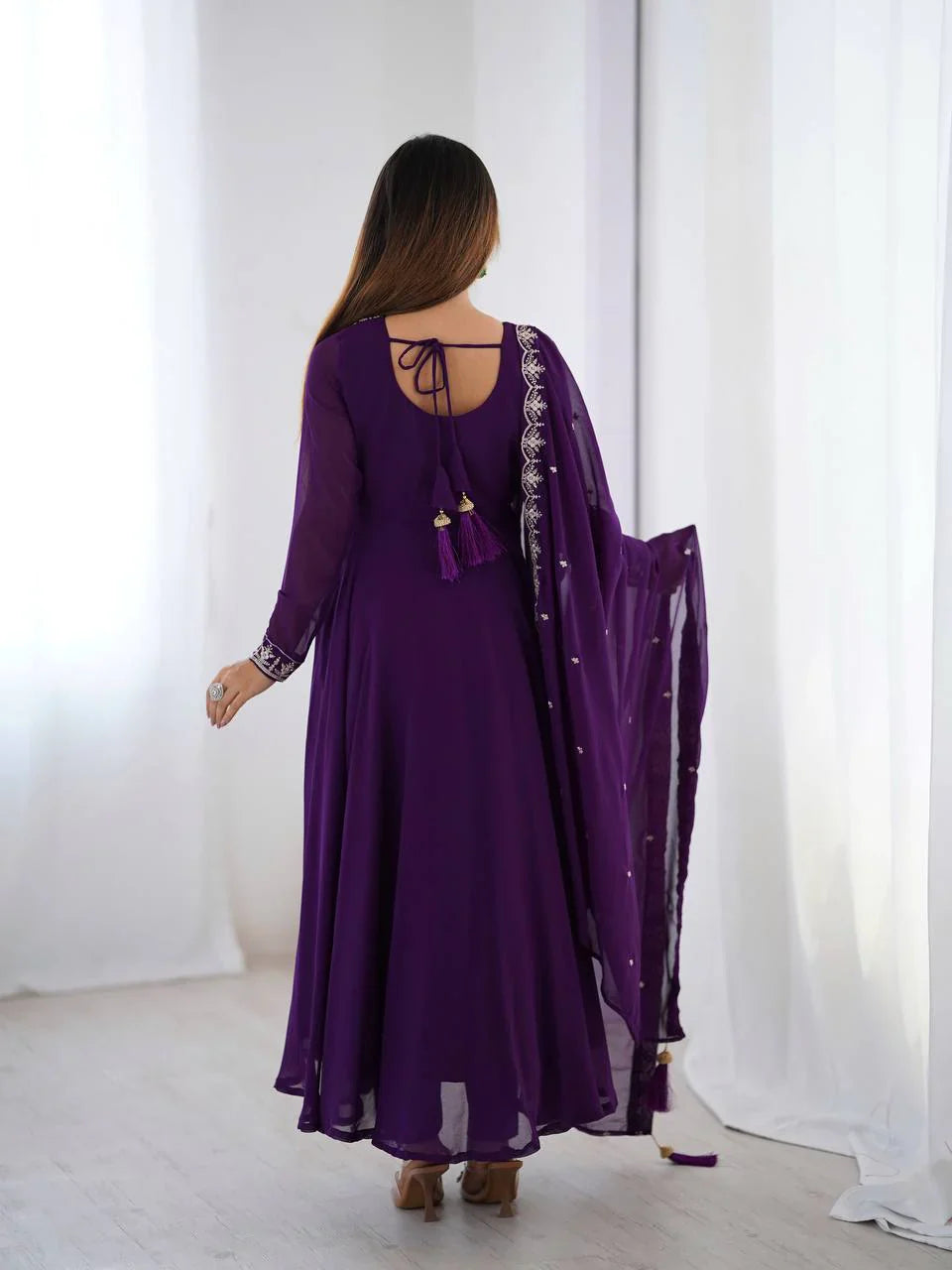 Adorable Purple Color Anarkali Gown