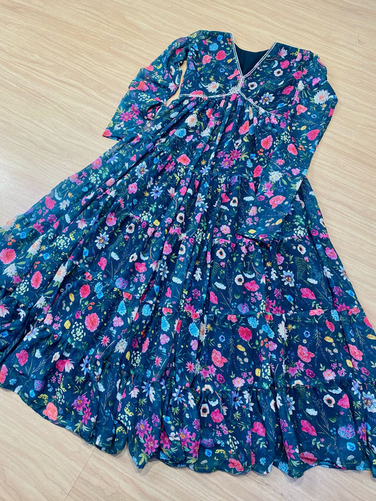 Fusing of ethinic and modern style, our stylish floral colorful dress