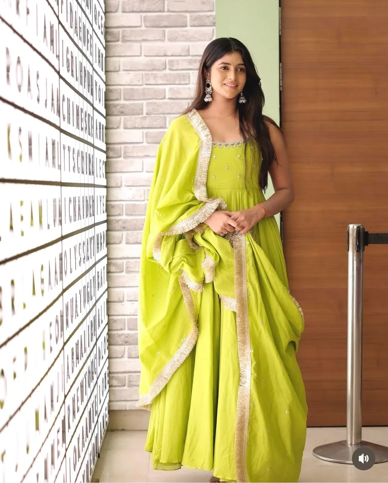 Gorgeous Perrot Color Embroidery Work Gown