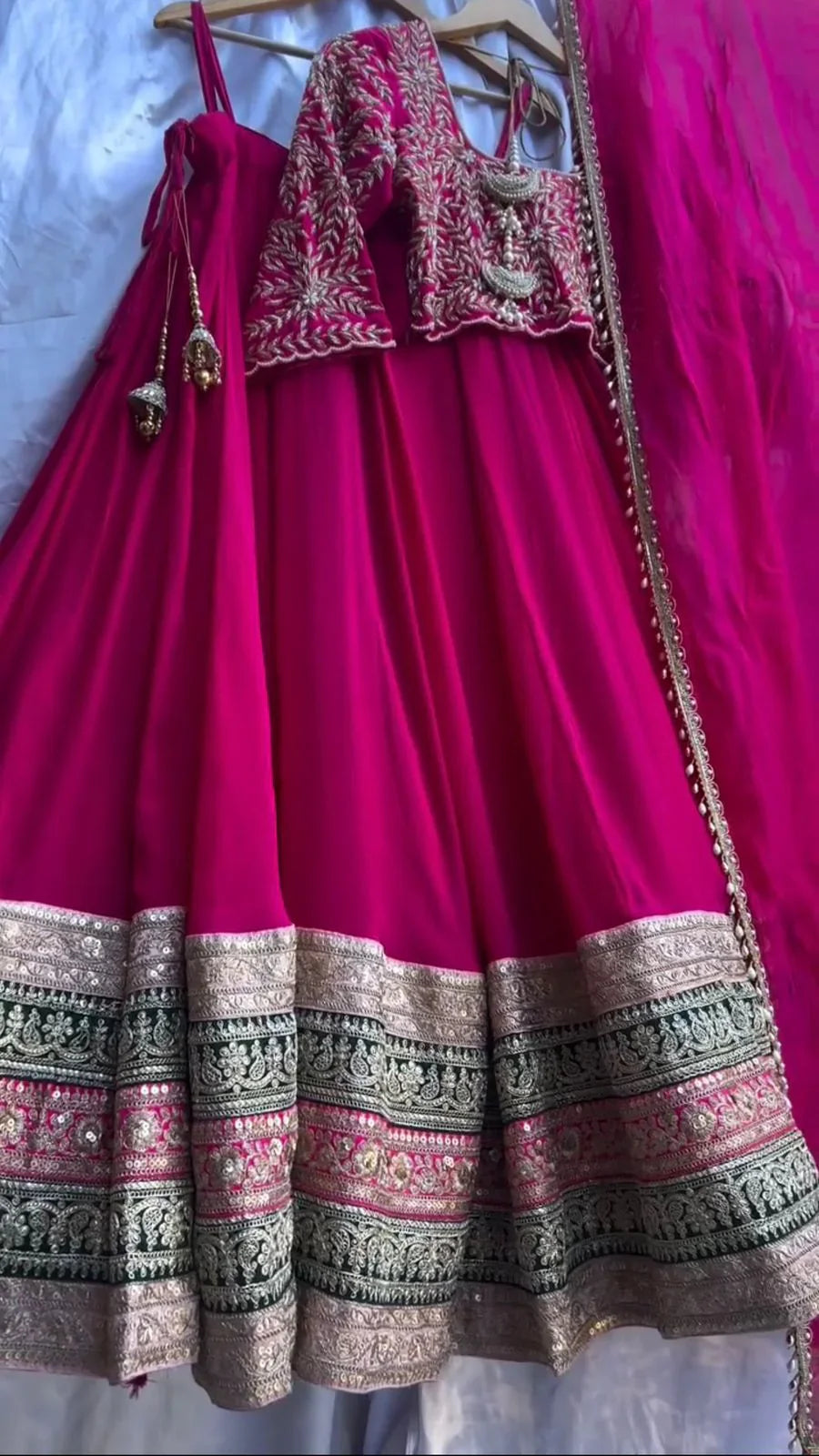 Function Wear Heavy Work Pink Color Lehenga choli