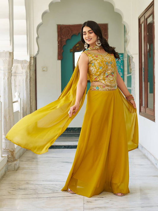 Designer blouse Plazzo & Dupatta pair