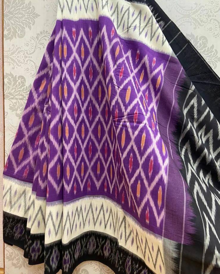Plain Linen with digital print saree