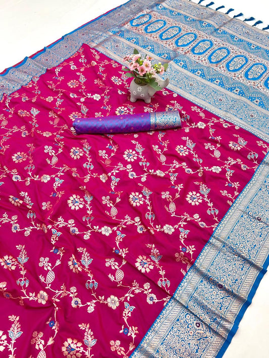 Banarasi Antique Silk Sarees pink