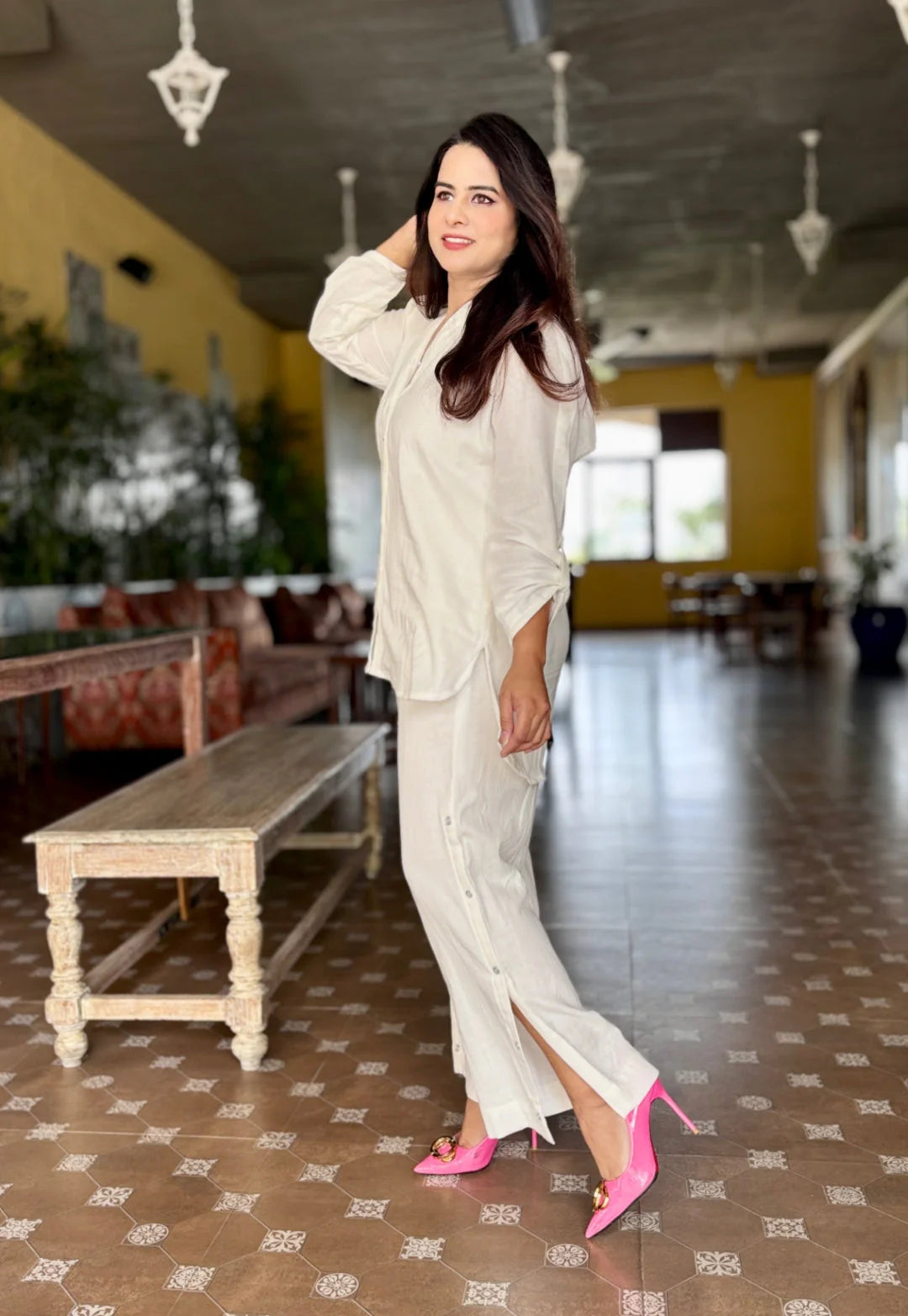 White Cotton Cord Set