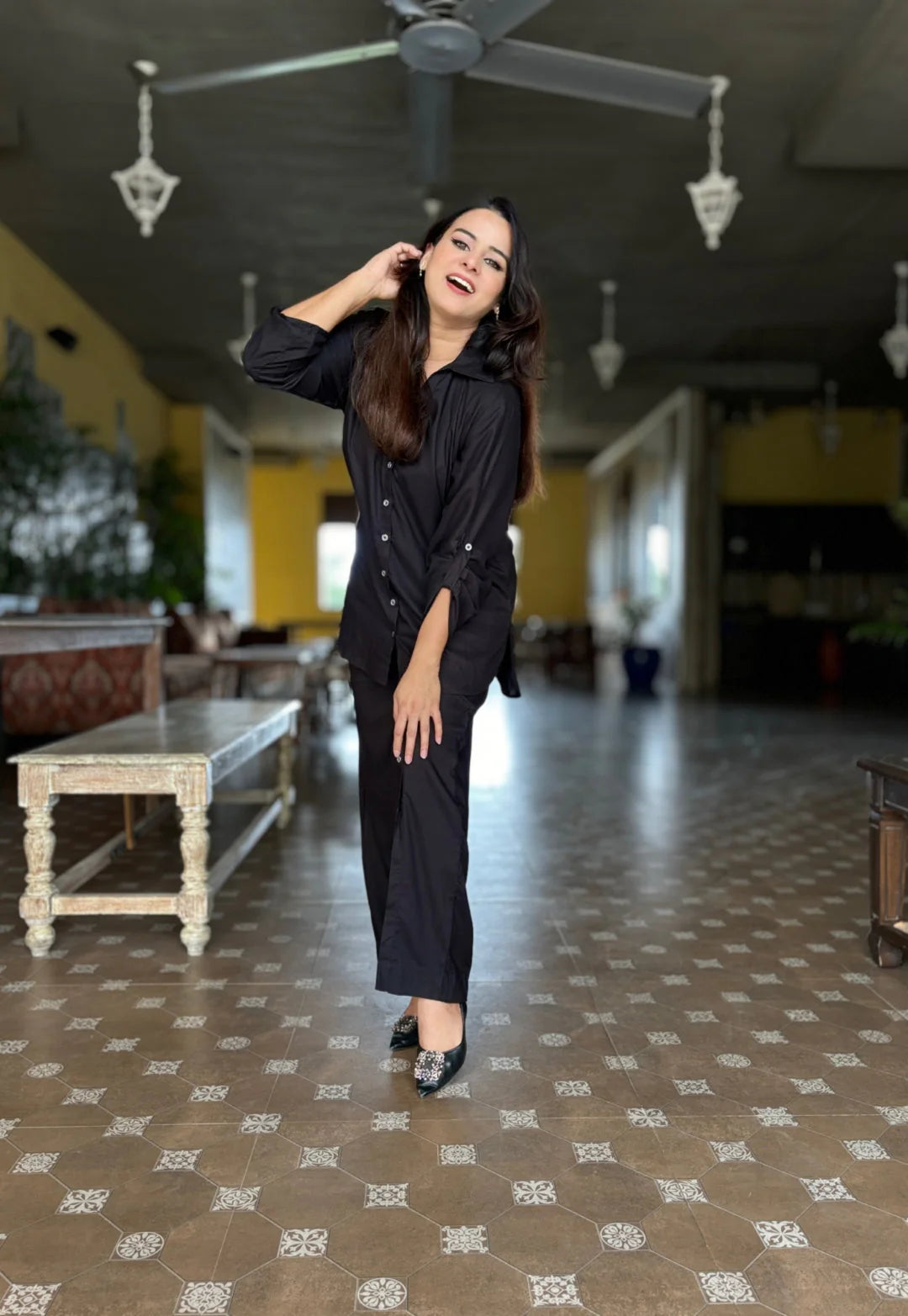 Black Cotton Cord Set
