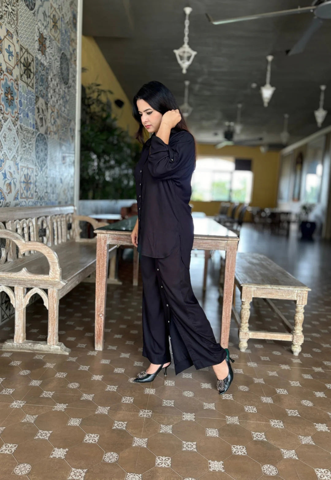 Black Cotton Cord Set