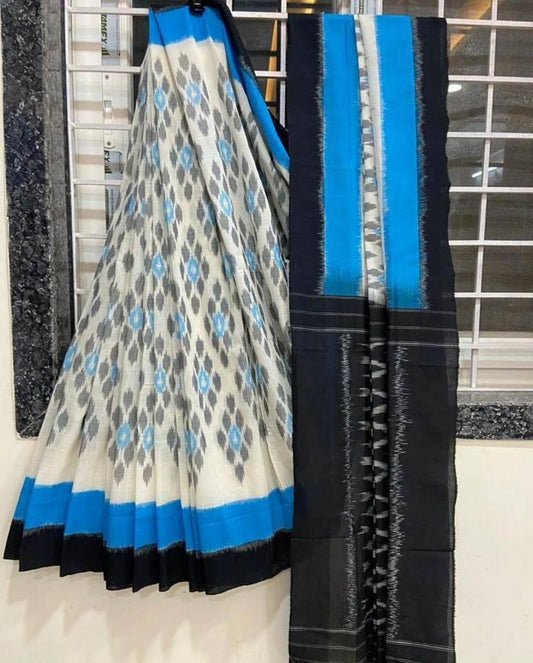 Plain Linen with digital print saree
