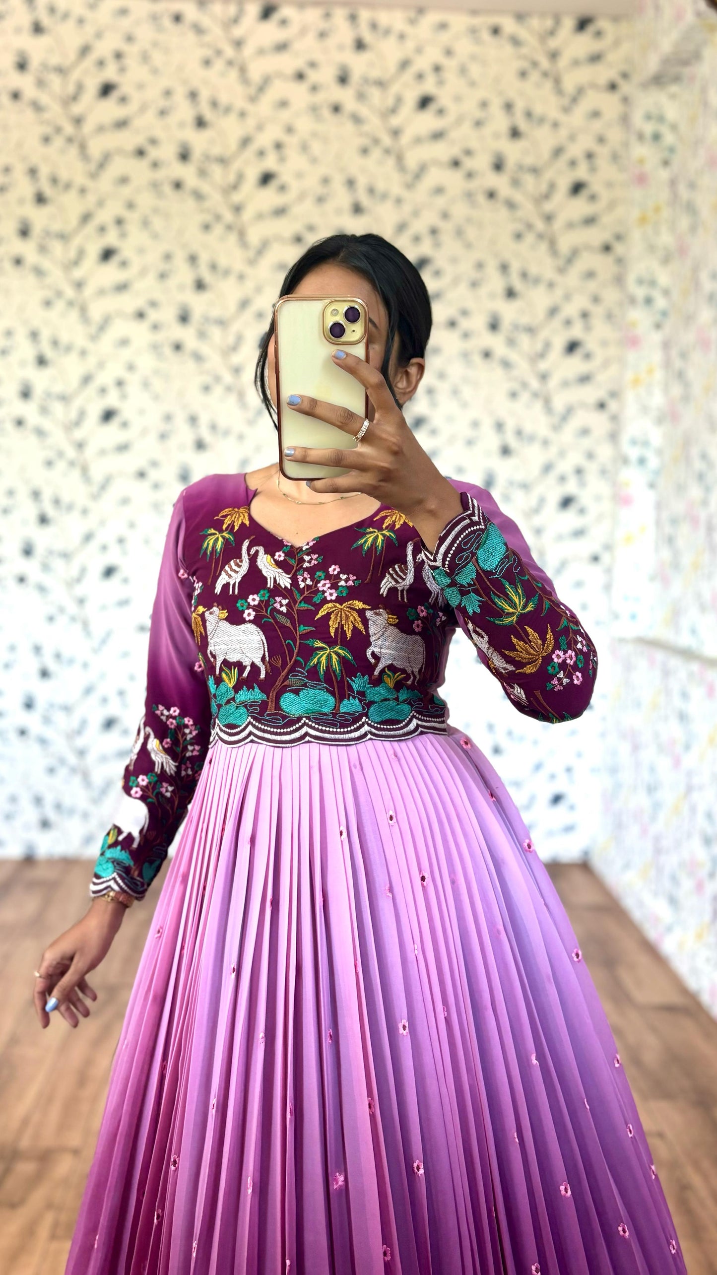 Introducing our Elegant Wine & Pink Shaded Dress