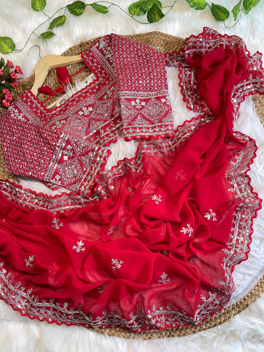 Pure soft fox georgette saree