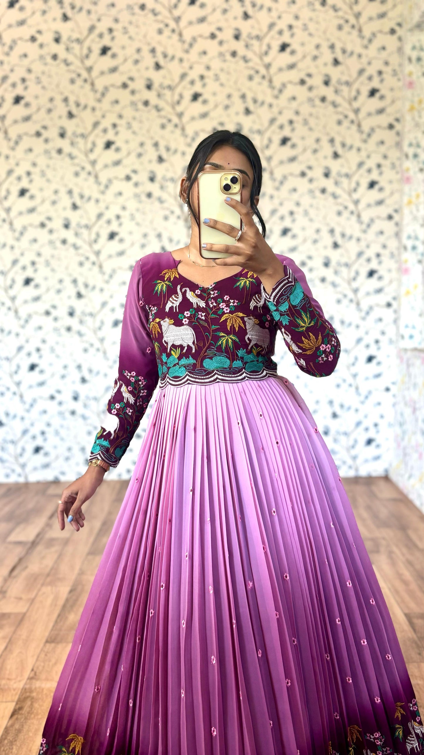 Introducing our Elegant Wine & Pink Shaded Dress