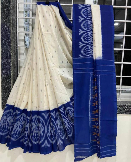 Plain Linen with digital print saree
