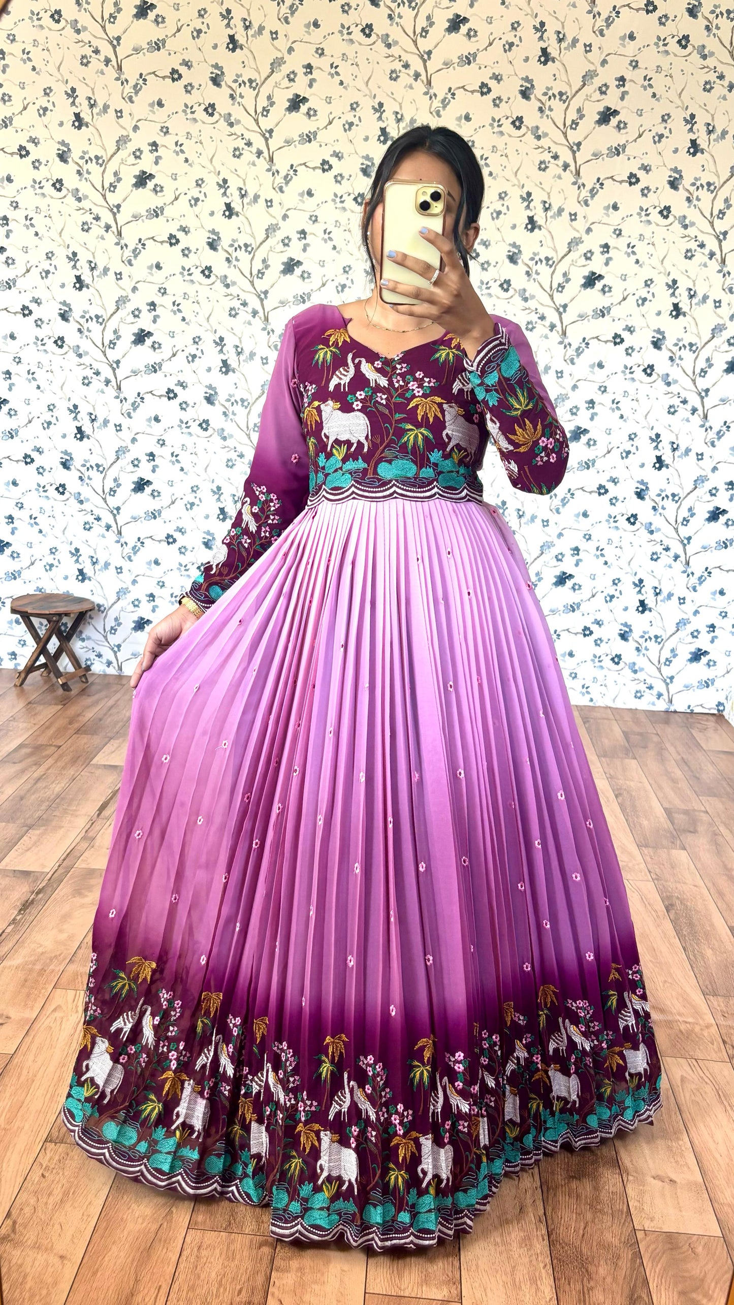 Introducing our Elegant Wine & Pink Shaded Dress