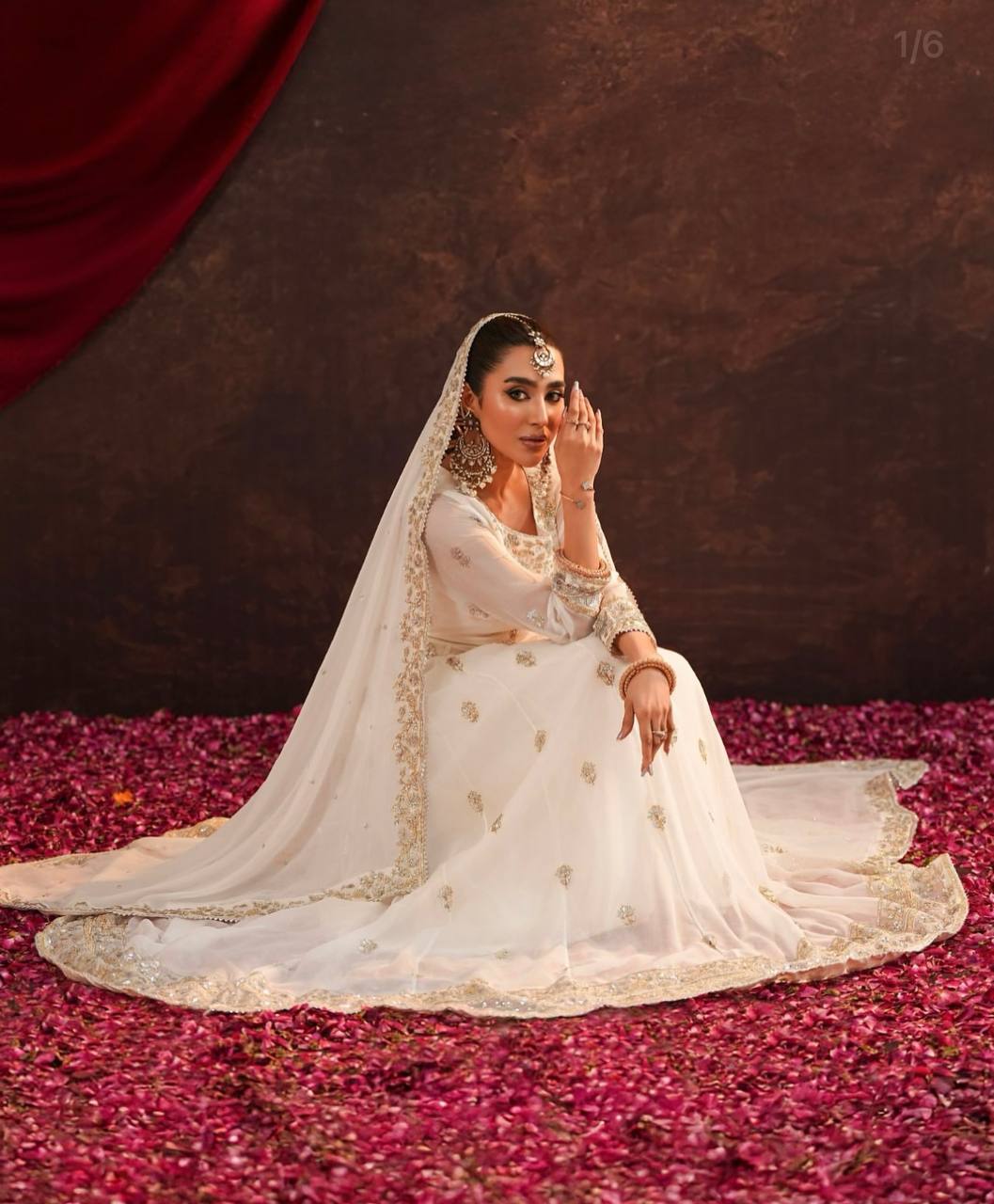 Good Looking Georgette Sequins Work White Color Gown