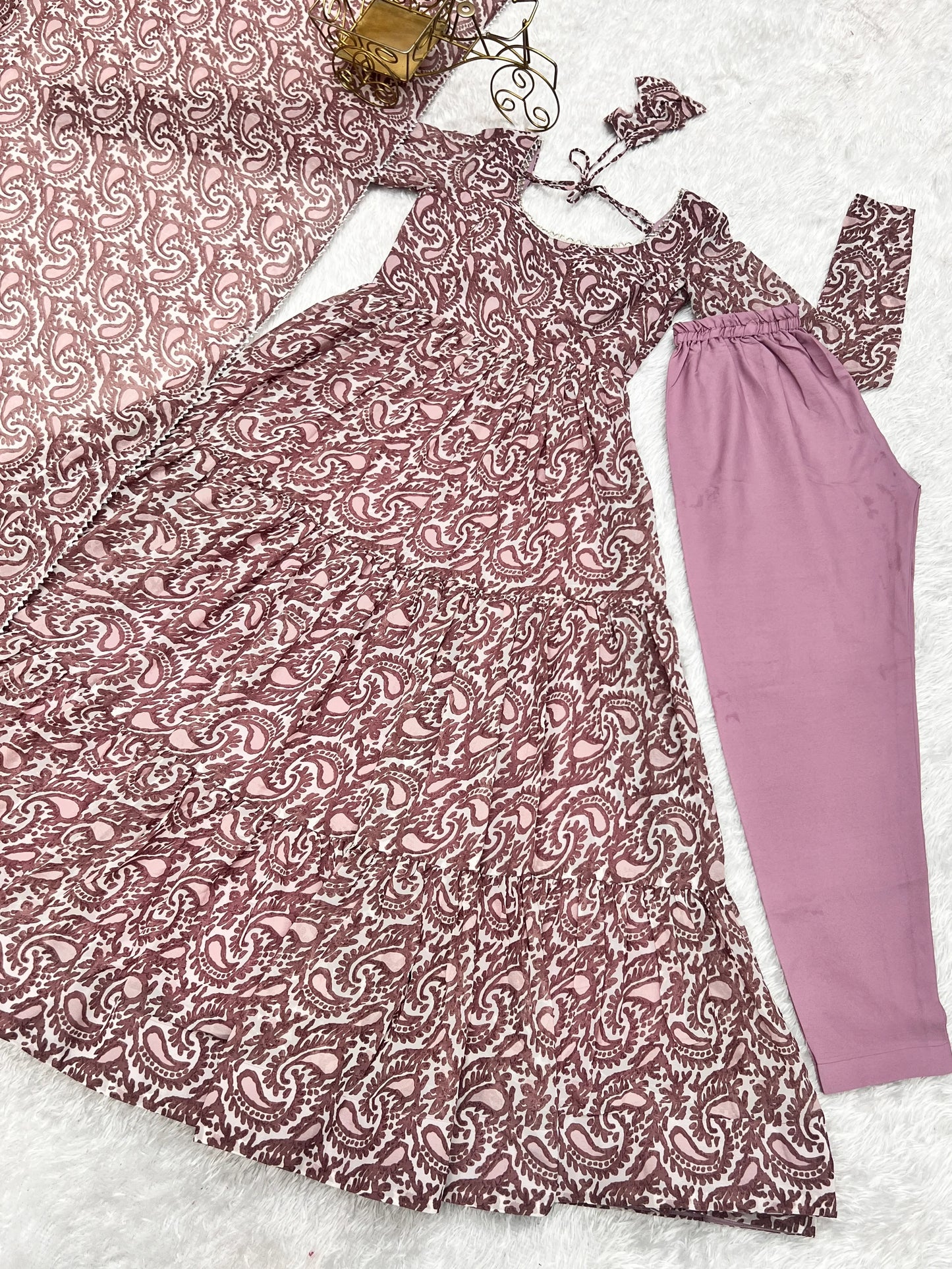 Captivating Pink Color Anarkali With Dupatta Set