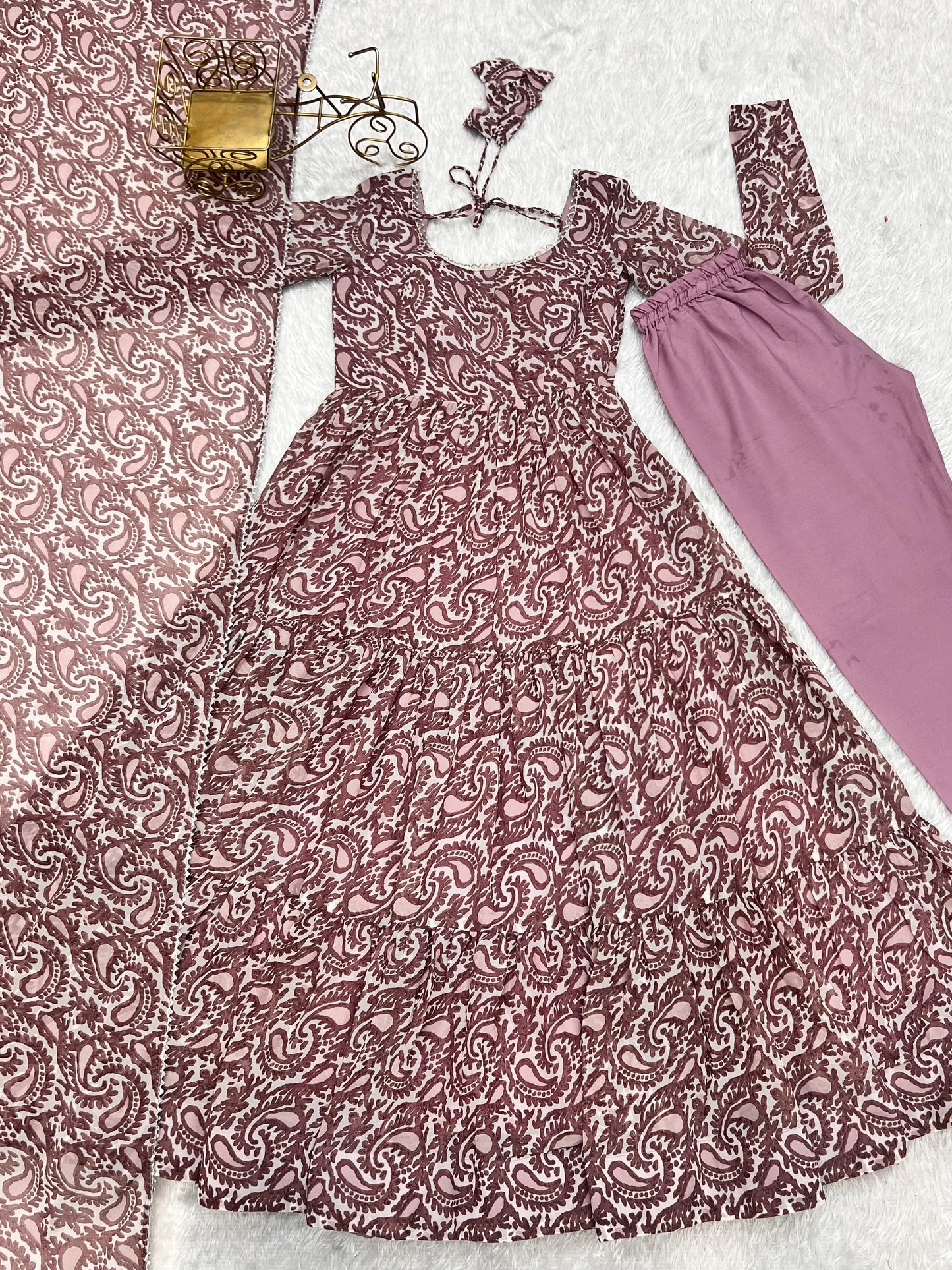 Captivating Pink Color Anarkali With Dupatta Set