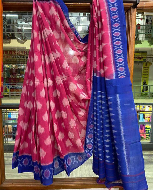 Plain Linen with digital print saree