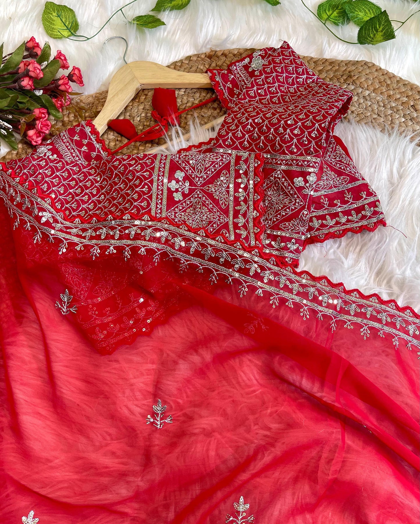 Pure soft fox georgette saree