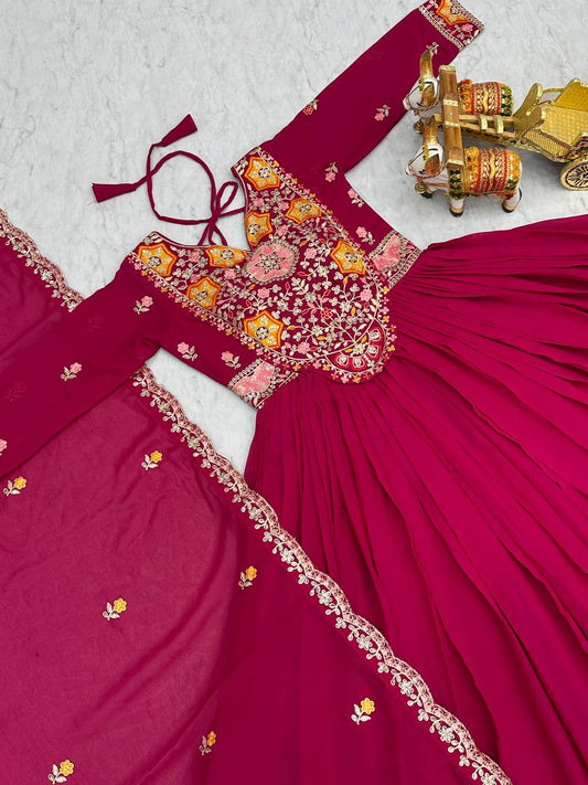 Launching New Festival Long Gown & Heavy Dupatta