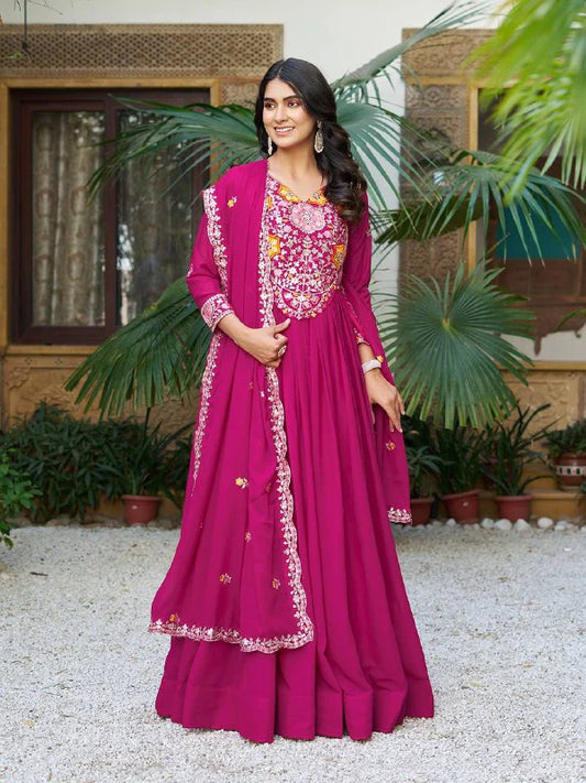 Launching New Festival Long Gown & Heavy Dupatta