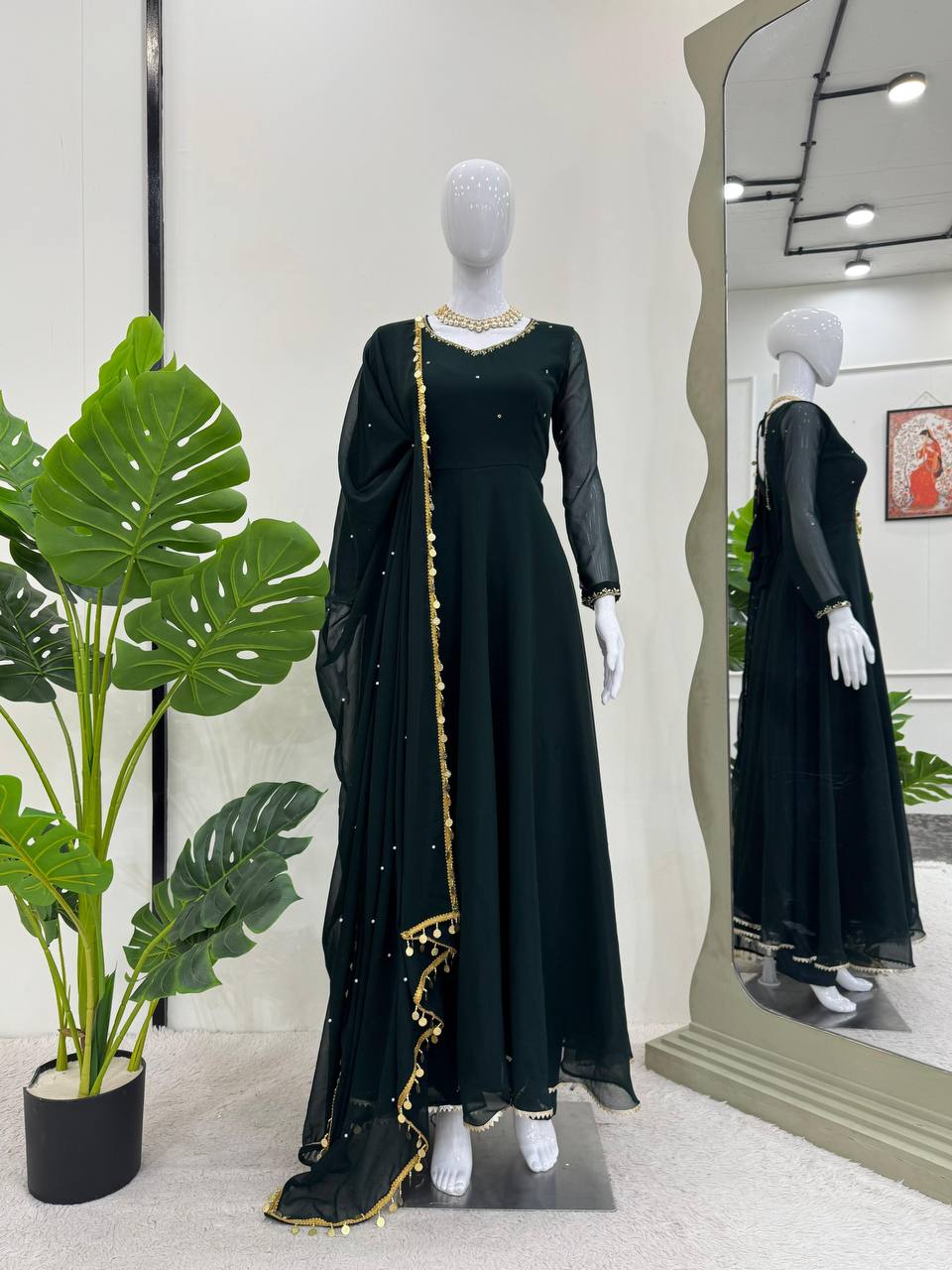 Precious Teal Green Color anarkali Gown