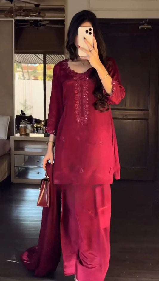 Beautiful Sequence Work Pink Color Salwar Suit