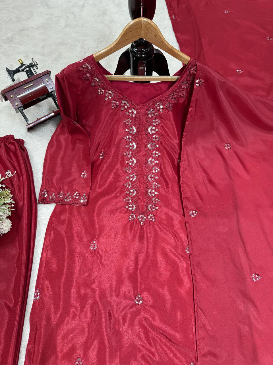 Beautiful Sequence Work Pink Color Salwar Suit